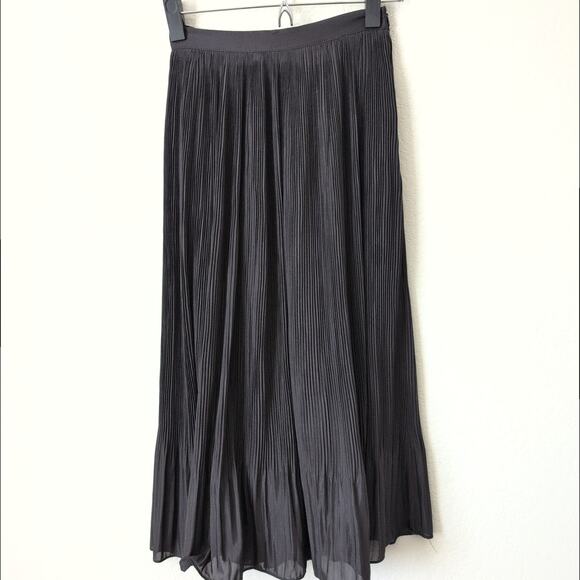 TheKorner Anthropologie Pleated Midi Skirt Womens 4 Black A-Line Classic Capsule - Picture 3 of 11